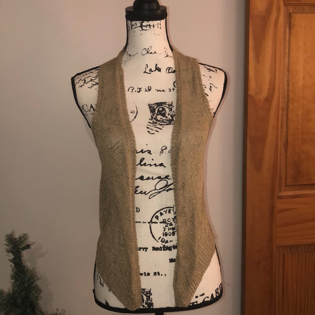 Lauren Conrad Sparkle Open Front Sweater Vest